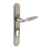 Intersteel Deurkruk Elen op langschild profielcilinder 72mm - chroom/nikkel mat - thumbnail