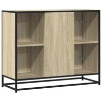 Dressoir 92x35x76 cm bewerkt hout sonoma eikenkleurig - thumbnail