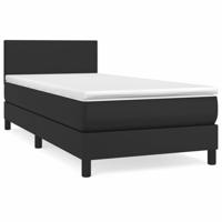 Boxspring met matras kunstleer zwart 90x200 cm - thumbnail