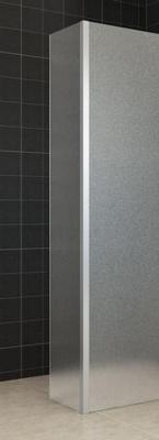 Xellanz Zijpaneel 35 x 200 cm met hoekprofiel voor inloopdouche chroom met 10 mm NANO geheel matglas