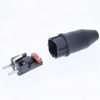 AS Schwabe 61412 Stekker met randaarde Massief rubber 230 V Zwart IP44 - thumbnail