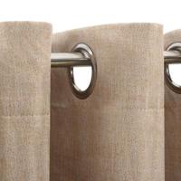 Gordijnen linnen-look verduisterend ogen 2 st 140x225 cm beige - thumbnail