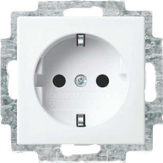 Busch-Jaeger 20 EUCBLI-914 Wandcontactdoos met randaarde Inzetstuk Busch-balance SI Alpine-wit 1 stuk(s)