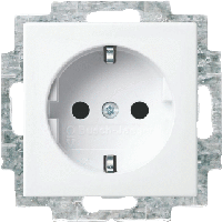 Busch-Jaeger 20 EUCBLI-914 Wandcontactdoos met randaarde Inzetstuk Busch-balance SI Alpine-wit 1 stuk(s) - thumbnail