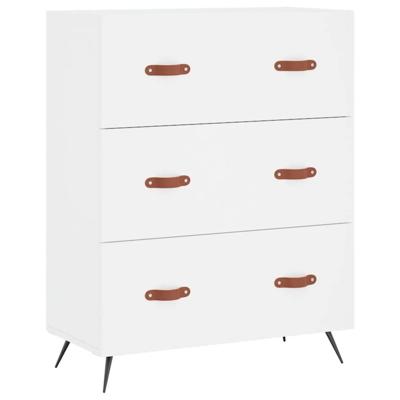 Ladekast 69,5x34x90 cm bewerkt hout wit