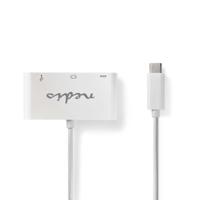 USB-C-Adapterkabel | Type-C Male - A Female / Type-C Female / VGA Female | 0,2 m | Wit - thumbnail