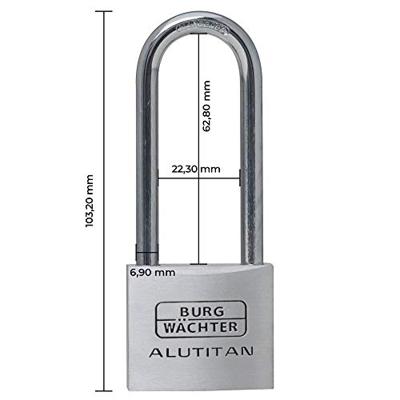 Burg Wächter 36081 Hangslot 40.00 mm Verschillend sluitend Aluminium Sleutelslot