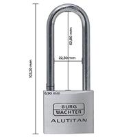 Burg Wächter 36081 Hangslot 40.00 mm Verschillend sluitend Aluminium Sleutelslot - thumbnail