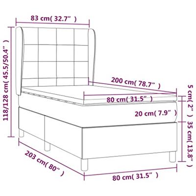 Boxspring met matras fluweel roze 80x200 cm