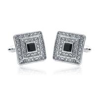 LGT JWLS Manchetknopen in Zilver met Zwarte Steen - thumbnail