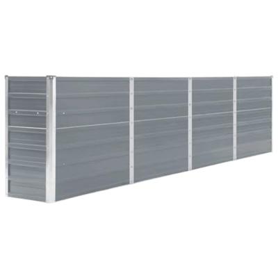 VidaXL Plantenbak verhoogd 320x40x77 cm gegalvaniseerd staal grijs VidaXL Plantenbak verhoogd 320x40x77 cm gegalvaniseerd staal grijs