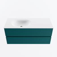 MONDIAZ VICA 110cm badmeubel onderkast Smag 2 lades. Wastafel MOON links 1 kraangat, kleur Talc. - thumbnail