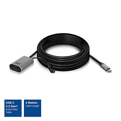 ACT Actieve USB C Verlengkabel, USB 3.2 SuperSpeed 5 Gbps, Optionele 5V Stroomadapter, Verlenging tot 15m, Kabellengte 5m - AC7060