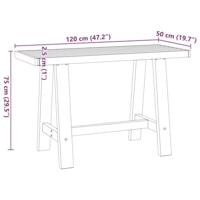 Bureau NOAIN A-vormige poten 120x50x75 cm massief hout - thumbnail