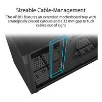 Asus AP201 ASUS PRIME CASE TG Mini-tower PC-behuizing Zwart - thumbnail