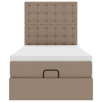 Ottomaanse bed met matras 80x200cm kunstleer cappuccinokleurig