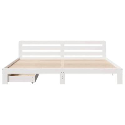 Bedframe zonder matras massief grenenhout wit 180x200 cm