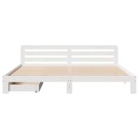 Bedframe zonder matras massief grenenhout wit 180x200 cm - thumbnail