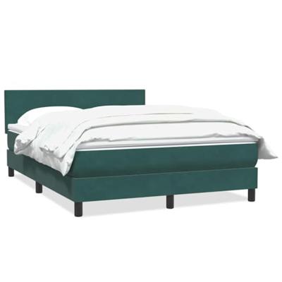 Boxspring met matras fluweel donkergroen 160x210 cm