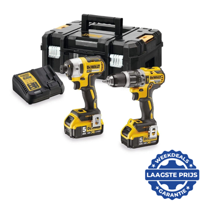 DeWalt dck266p2t accu set | dcd796 + dcf887 in t-stak koffer | 18v 5.0ah li-ion - dck266p2t-qw