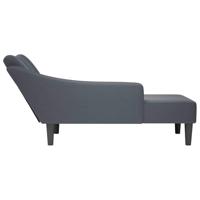 Chaise longue met rechterarmleuning fluweel donkergrijs - thumbnail