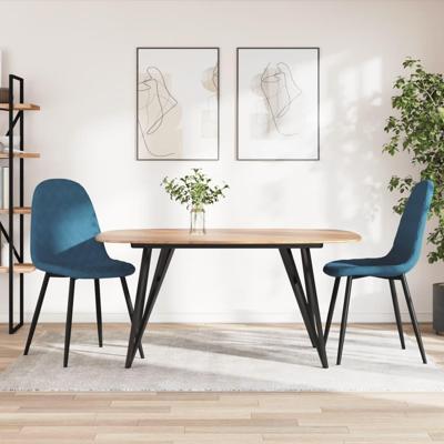 Eetkamerstoelen 2 st fluweel blauw Eetkamerstoelen 2 st fluweel blauw