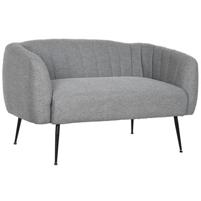 Sofa DKD Home Decor Zwart Grijs Schuim Hout Metaal Fluweel Scandi 129 x 75 x 73 cm