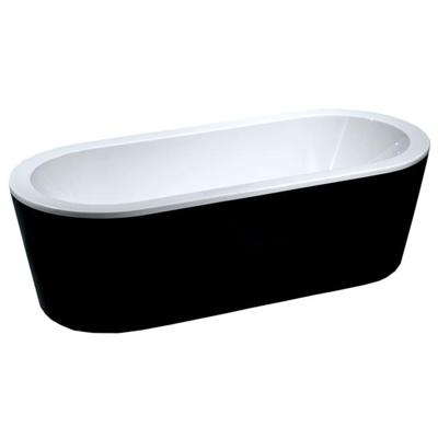 Xellanz Nero vrijstaand ligbad 178x80cm acryl glans wit/zwart met waste glans wit 21.3681