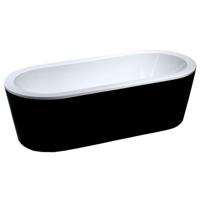 Xellanz Nero vrijstaand ligbad 178x80cm acryl glans wit/zwart met waste glans wit 21.3681 - thumbnail