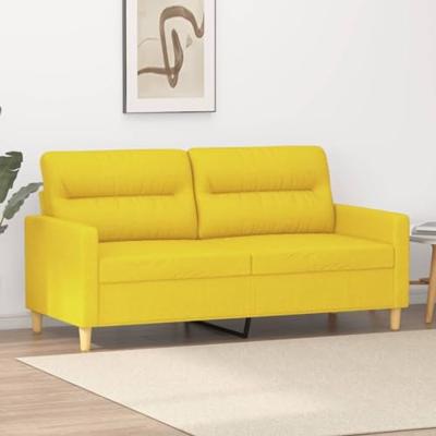 Tweezitsbank 140 cm stof lichtgeel