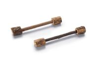 Beeztees kattenspeelgoed matatabi dumbbell 12x2x2cm bruin 2 stuks - thumbnail