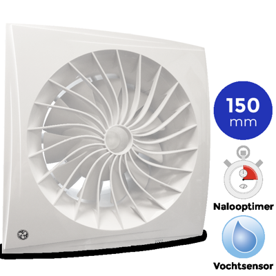 Blauberg Sileo Ø150mm - met nalooptimer en vochtsensor Blauberg Sileo Ø150mm - met nalooptimer en vochtsensor