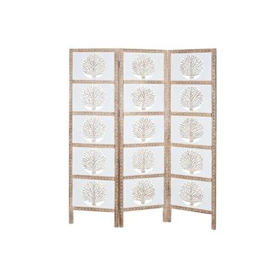 Kamerscherm Home ESPRIT Wit Natuurlijk Mangohout Hout MDF 153 X 2,3 X 182 CM