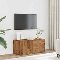 Tv-meubel 80x34x35,5 cm bewerkt hout oud houtkleurig - thumbnail