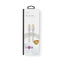 Nedis USB-Kabel | USB 3.2 Gen 2 | USB-C Male naar USB-C Male | 10 Gbps | 1 m | 1 stuks - CCTB64750AL10 CCTB64750AL10 - thumbnail