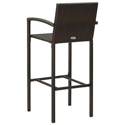 Barkrukken 2 st poly rattan bruin - thumbnail
