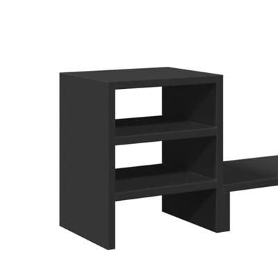 Monitorstandaard met bureau-organizer bewerkt hout zwart