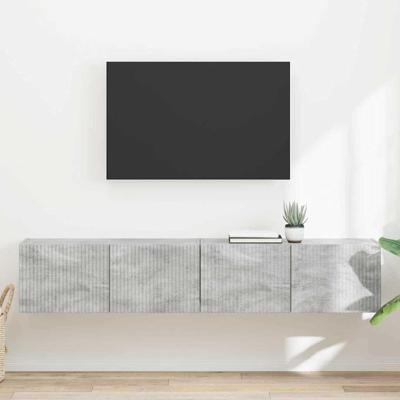 TV Wandkast 2 pcs Beton 60 x 31 x 29.5 cm Bewerkt hout