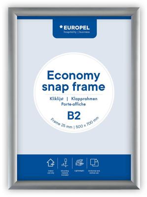 Europel clicklijst Economy, lijst 25 mm, ft B2, zilver