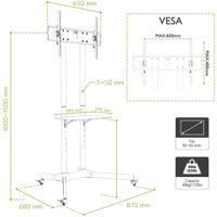 Techly ICA-TR6 tv-bevestiging 165,1 cm (65") Zwart - thumbnail
