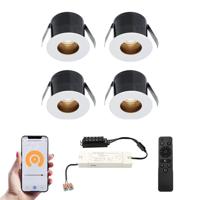 Set van 4 Olivia Smart LED Mini Inbouwspots - Veranda spots - 12V 3W 150lm - Dimbaar - Wifi & Bluetooth - 2700K - IP44 waterdicht - Wit - thumbnail