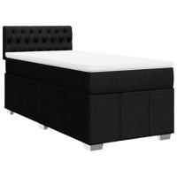 Boxspring met matras stof zwart 100x200 cm - thumbnail