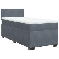 Boxspring met matras fluweel donkergrijs 90x200 cm - thumbnail