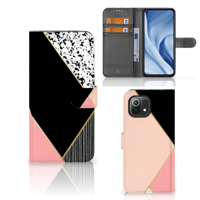 Xiaomi 11 Lite 5G NE | Mi 11 Lite | Book Case | Zwart Roze Vormen - thumbnail