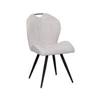 LABEL51 Eetkamerstoel Silly - Naturel - Royal Boucle - Zwart Metalen Frame - thumbnail