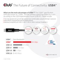 Club3D USB4 Gen 3x2 40Gbps 240W USB Type-C 1m USB-IF gecertificeerd - thumbnail