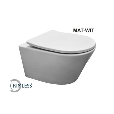 Wandcloset Wiesbaden Vesta Diepspoel Rimless Mat Wit ( incl. Flatline Zitting Mat Wit)