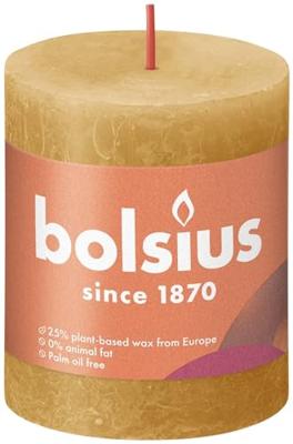 Bolsius stompkaars rustiek shine 6.8x8cm honeycomb yellow