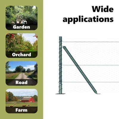 VidaXL Afrasteringspaal groen 10 x 0,6 m (50 mm gaas) staal en pvc VidaXL Afrasteringspaal groen 10 x 0,6 m (50 mm gaas) staal en pvc