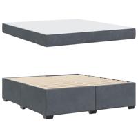 Bedframe met matras met matras Donkergrijs 180 x 200 cm Fluweel - thumbnail